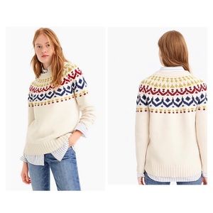 J. CREW VINTAGE FAIR ISLE CREW NECK Nordic Wool Blend Print SWEATER XXS